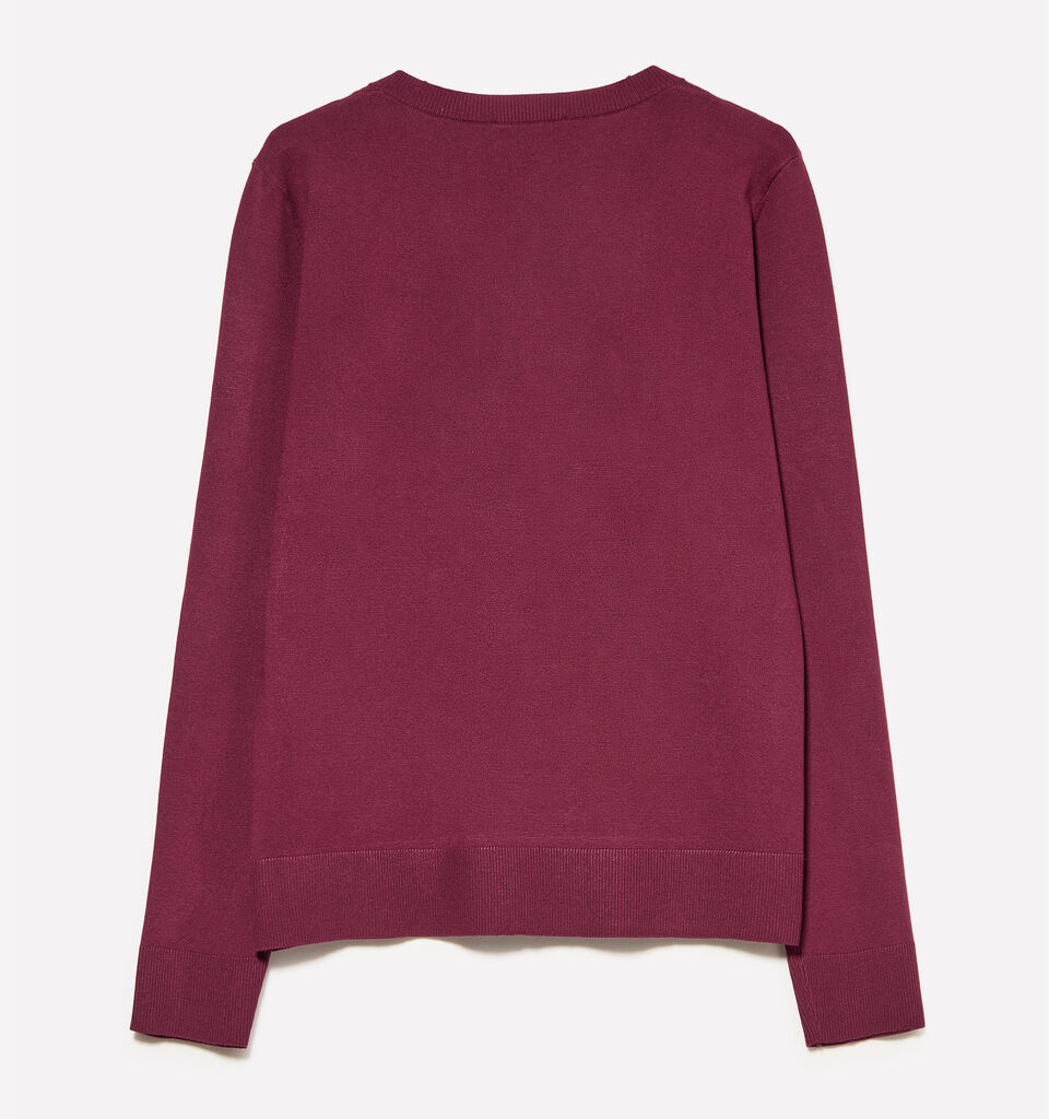 Burgundy crew neck top - women's crew neck sweaters - Burgundy | Sisley image number 6